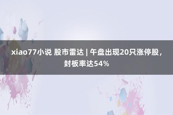 xiao77小说 股市雷达 | 午盘出现20只涨停股，封板率达54%