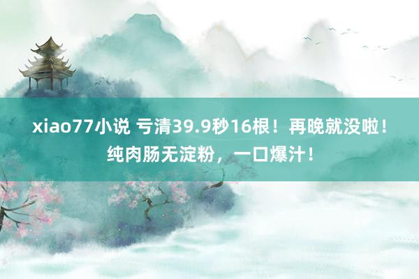 xiao77小说 亏清39.9秒16根！再晚就没啦！纯肉肠无淀粉，一口爆汁！