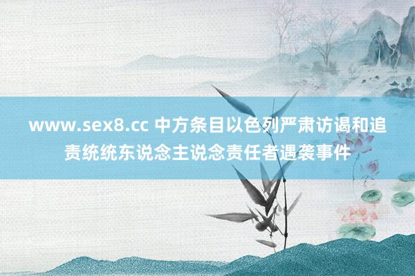 www.sex8.cc 中方条目以色列严肃访谒和追责统统东说念主说念责任者遇袭事件