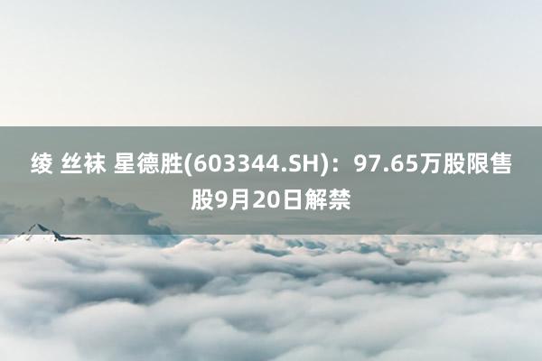 绫 丝袜 星德胜(603344.SH)：97.65万股限售股9月20日解禁