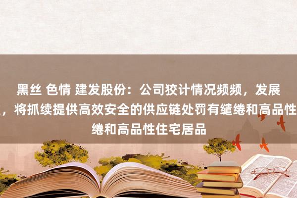 黑丝 色情 建发股份：公司狡计情况频频，发展远景清雅，将抓续提供高效安全的供应链处罚有缱绻和高品性住宅居品