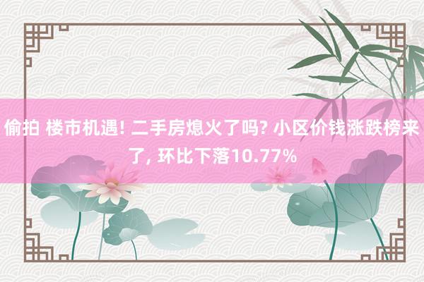 偷拍 楼市机遇! 二手房熄火了吗? 小区价钱涨跌榜来了， 环比下落10.77%