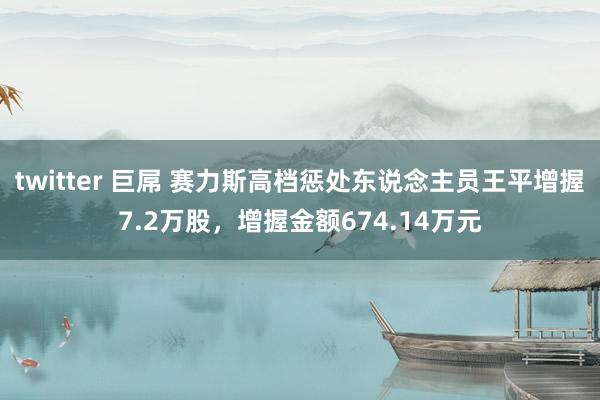 twitter 巨屌 赛力斯高档惩处东说念主员王平增握7.2万股，增握金额674.14万元