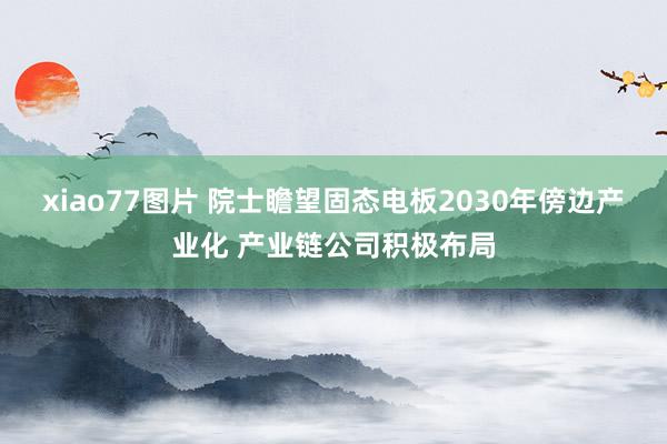 xiao77图片 院士瞻望固态电板2030年傍边产业化 产业链公司积极布局