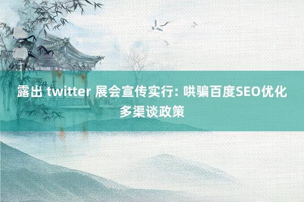 露出 twitter 展会宣传实行: 哄骗百度SEO优化多渠谈政策