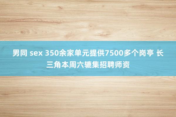 男同 sex 350余家单元提供7500多个岗亭 长三角本周六辘集招聘师资