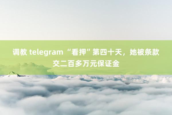 调教 telegram “看押”第四十天，她被条款交二百多万元保证金