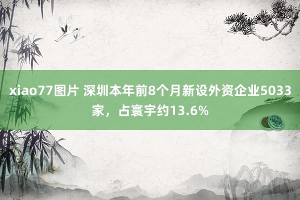 xiao77图片 深圳本年前8个月新设外资企业5033家，占寰宇约13.6%