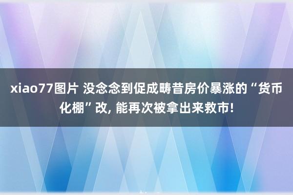 xiao77图片 没念念到促成畴昔房价暴涨的“货币化棚”改， 能再次被拿出来救市!