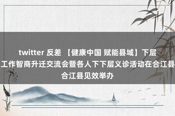 twitter 反差 【健康中国 赋能县域】下层医疗卫生工作智商升迁交流会暨各人下下层义诊活动在合江县见效举办