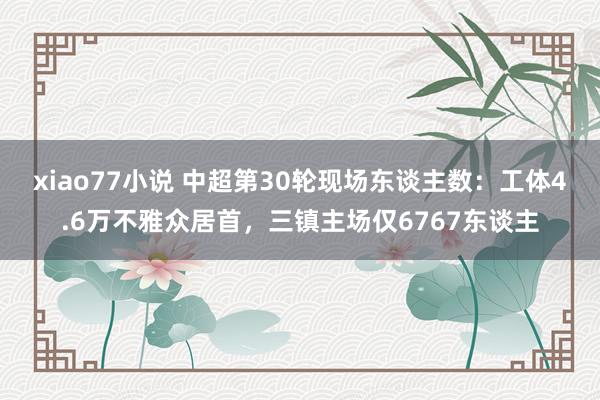 xiao77小说 中超第30轮现场东谈主数：工体4.6万不雅众居首，三镇主场仅6767东谈主