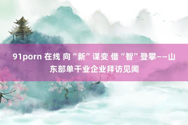 91porn 在线 向“新”谋变 借“智”登攀——山东部单干业企业拜访见闻