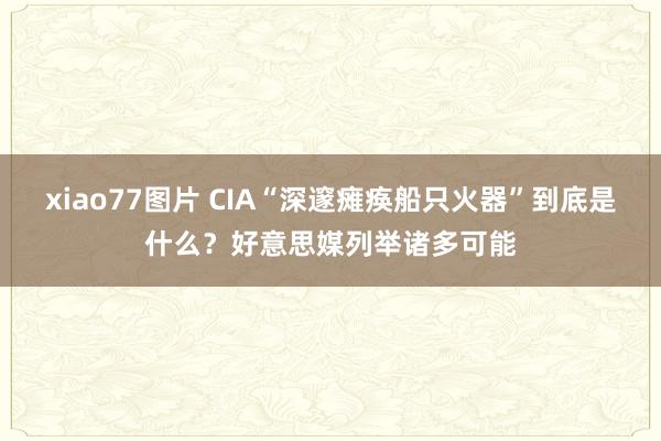 xiao77图片 CIA“深邃瘫痪船只火器”到底是什么？好意思媒列举诸多可能