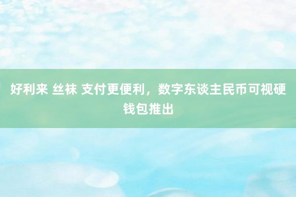 好利来 丝袜 支付更便利，数字东谈主民币可视硬钱包推出