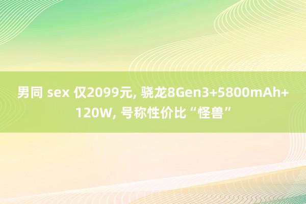 男同 sex 仅2099元， 骁龙8Gen3+5800mAh+120W， 号称性价比“怪兽”