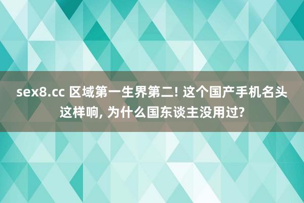 sex8.cc 区域第一生界第二! 这个国产手机名头这样响， 为什么国东谈主没用过?