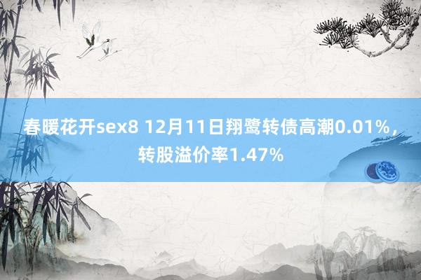 春暖花开sex8 12月11日翔鹭转债高潮0.01%，转股溢价率1.47%