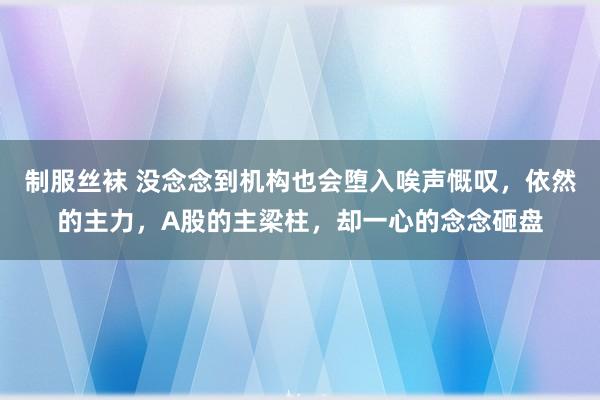 制服丝袜 没念念到机构也会堕入唉声慨叹，依然的主力，A股的主梁柱，却一心的念念砸盘