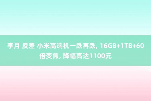 李月 反差 小米高端机一跌再跌， 16GB+1TB+60倍变焦， 降幅高达1100元