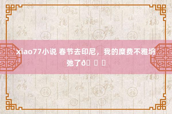 xiao77小说 春节去印尼，我的糜费不雅坍弛了😅