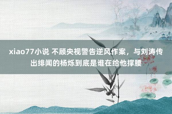 xiao77小说 不顾央视警告逆风作案，与刘涛传出绯闻的杨烁到底是谁在给他撑腰