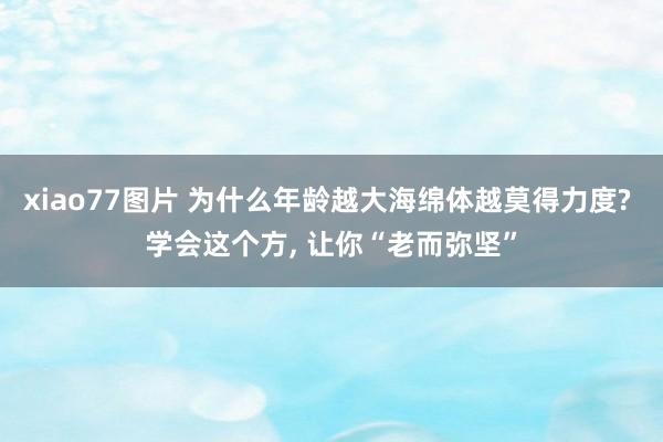 xiao77图片 为什么年龄越大海绵体越莫得力度? 学会这个方， 让你“老而弥坚”