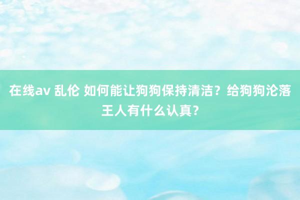 在线av 乱伦 如何能让狗狗保持清洁？给狗狗沦落王人有什么认真？