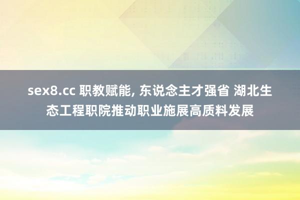 sex8.cc 职教赋能， 东说念主才强省 湖北生态工程职院推动职业施展高质料发展