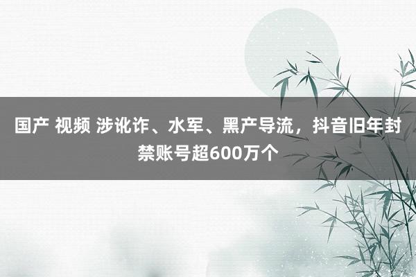 国产 视频 涉讹诈、水军、黑产导流，抖音旧年封禁账号超600万个