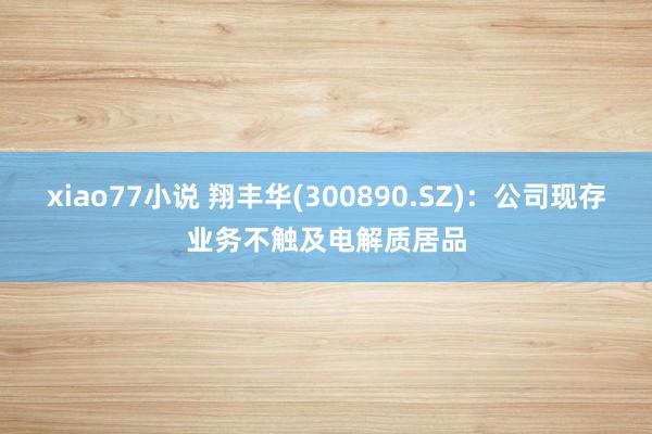 xiao77小说 翔丰华(300890.SZ)：公司现存业务不触及电解质居品